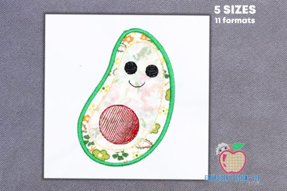 Cute Avocado Applique for Craft Fairs
