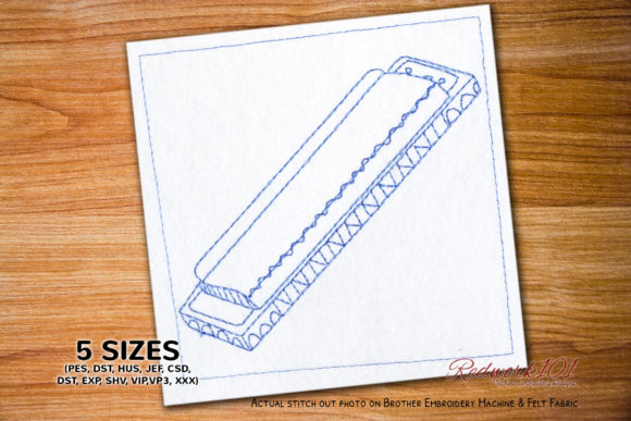Harmonica Embroidery Design Review for Merch