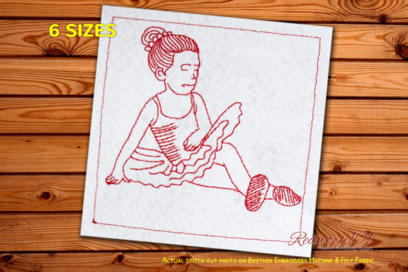 Review: Beautiful Ballerina Sitting Redwork