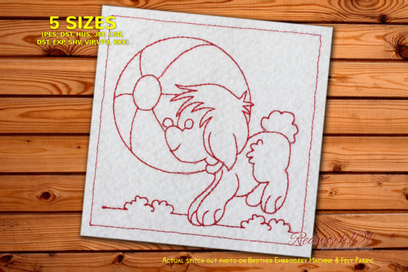 Review: Dog Chasing a Ball Redwork for Etsy Shops