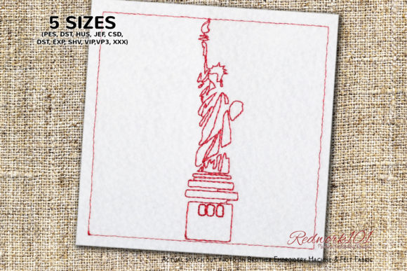 Reviewing Statue of Liberty, New York Redwork for Real Projects